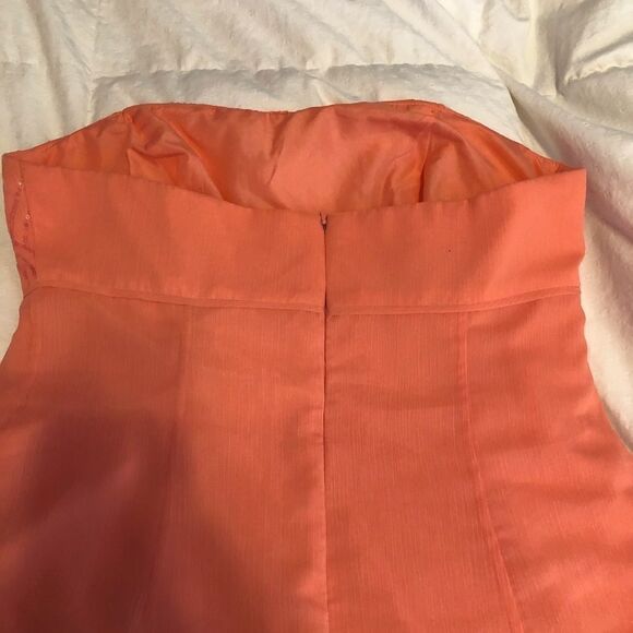 David’s Bridal Party or Going Out Strapless Coral Dress - Picture 5 of 10